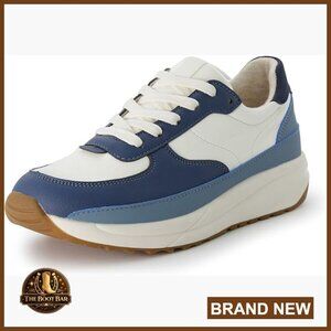 Women's Lace-Up Sneakers with Memory Foam, Platform Design, Wide Widths